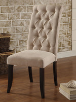 Marshall 2 Beige Fabric/Black Wood Side Chairs