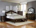 Marston Dark Cherry/Neutral Wood King Storage Bed