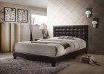 Masate Espresso PU Leather Queen Bed