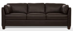 Matias Chocolate Leather Sofa with Sloped Armrests