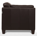 Matias Chocolate Leather Sofa with Sloped Armrests