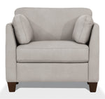 Matias Dusty White Leather Chair with Sloped Armrests