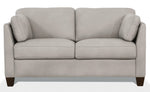 Matias Dusty White Leather Loveseat with Sloped Armrests