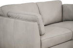 Matias Dusty White Leather Loveseat with Sloped Armrests