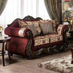 Matteo Burgundy Chenille Loveseat