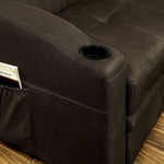 Mavis Dark Brown Fabric Futon Sofa