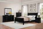 Mayville 2-Drawer Black Wood Nightstand