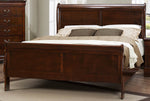 Mayville Burnished Brown Cherry Wood Queen Bed