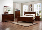 Mayville Burnished Brown Cherry Wood Queen Bed