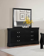 Mayville Classic Black Wood Frame Dresser Mirror