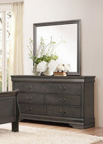 Mayville Classic Stained Gray Wood Frame Mirror