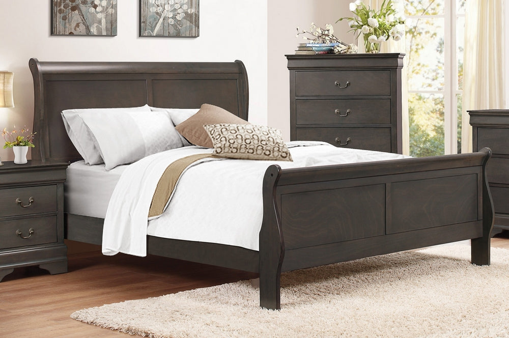 Mayville Stained Gray Wood Cal King Bed