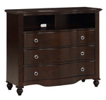 Meghan Espresso Wood 3-Drawer Media Chest