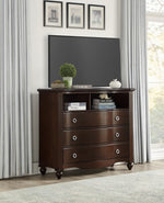 Meghan Espresso Wood 3-Drawer Media Chest