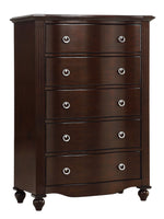 Meghan Espresso Wood 5-Drawer Chest