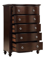 Meghan Espresso Wood 5-Drawer Chest