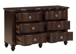 Meghan Espresso Wood 6-Drawer Dresser