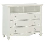 Meghan White Wood 3-Drawer Media Chest