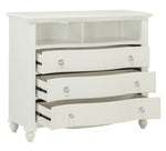 Meghan White Wood 3-Drawer Media Chest