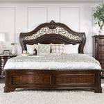 Menodora Brown Cherry Wood Cal King Bed