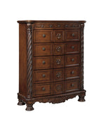 North Shore 6-Pc Dark Brown Wood Cal King Sleigh Bedroom Set (Oversized)