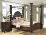 North Shore Dark Brown Wood Cal King Canopy Bed (Oversized)