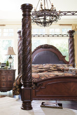 North Shore Dark Brown Wood Cal King Canopy Bed (Oversized)