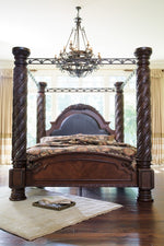 North Shore Dark Brown Wood Cal King Canopy Bed (Oversized)