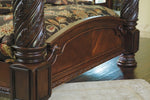 North Shore Dark Brown Wood Cal King Canopy Bed (Oversized)