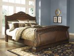 North Shore Dark Brown Wood Cal King Sleigh Bed (Oversized)