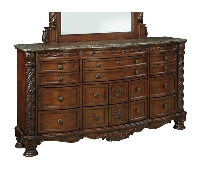 North Shore Dark Brown Wood 9-Drawer Dresser