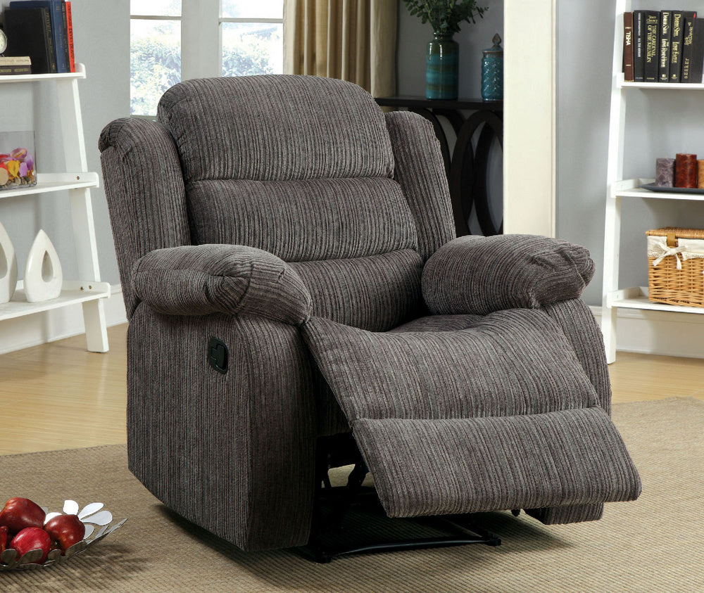 Millville Gray Chenille Manual Recliner