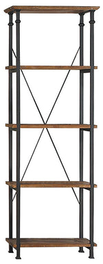 Millwood Distressed Ash Wood/Metal 26" Bookcase