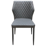 Milo 4 Grey Diamond Tufted Leatherette Side Chairs