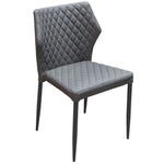 Milo 4 Grey Diamond Tufted Leatherette Side Chairs