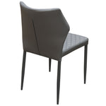 Milo 4 Grey Diamond Tufted Leatherette Side Chairs