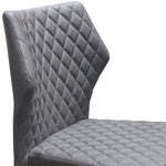 Milo 4 Grey Diamond Tufted Leatherette Side Chairs