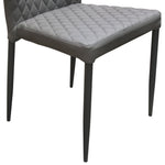 Milo 4 Grey Diamond Tufted Leatherette Side Chairs