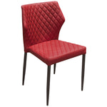 Milo 4 Red Diamond Tufted Leatherette Side Chairs