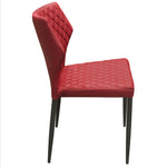 Milo 4 Red Diamond Tufted Leatherette Side Chairs