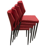 Milo 4 Red Diamond Tufted Leatherette Side Chairs