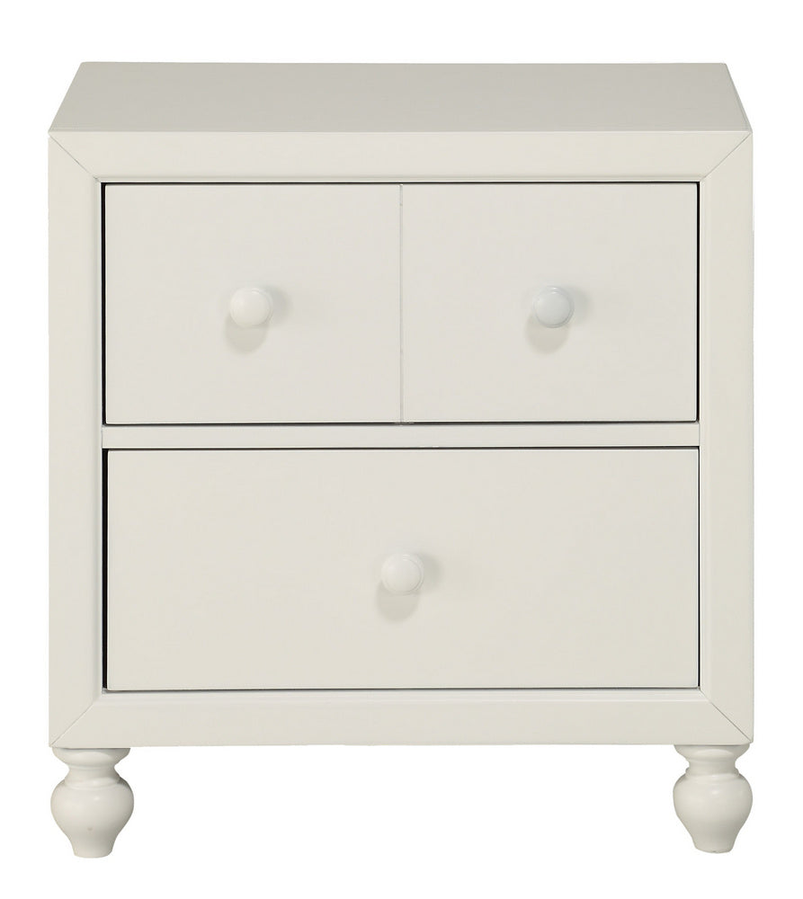 Wellsummer White Wood 2-Drawer Nightstand