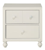 Wellsummer White Wood 2-Drawer Nightstand