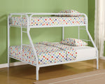 Morgan White Metal Twin/Full Bunk Bed