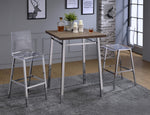 Nadie Oak Wood/Chrome Metal Counter Height Table