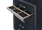 Naima Black Wood Chest with Jewelry Drawer