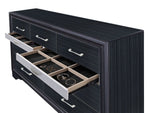 Naima Black Wood Dresser with Jewelry Drawer