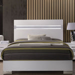 Naima II White High Gloss Acrylic Wood King Bed