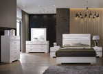 Naima II White High Gloss Acrylic Wood Queen Bed