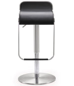 Napoli Black Vegan Leather Adjustable Bar Stool